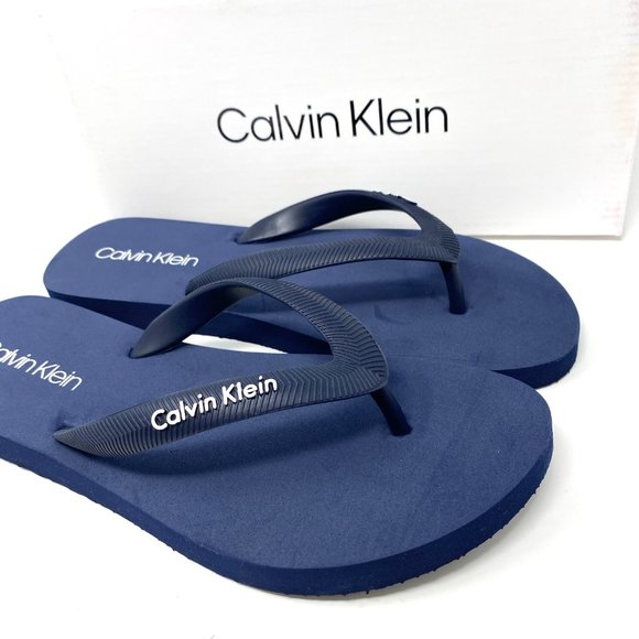 Calvin Klein Halley Logo Flip Flop Sandal Navy Women's Sizes - Picture 3 of 9